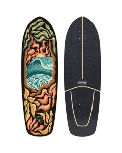 Deck Surfskate Carver Psychedelic Sunset avec grip 32"